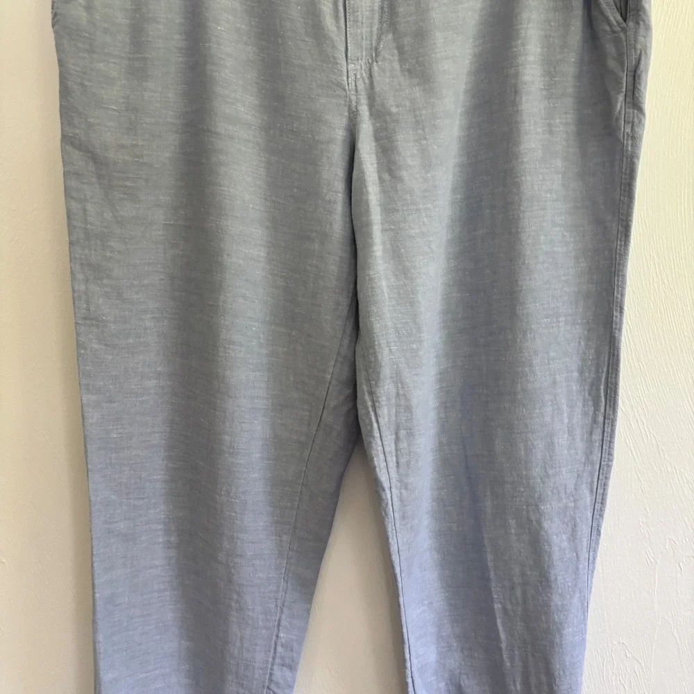 Panama Jack Mens Linen Cotton Blend Casual Pants Elastic Waist Blue Beach Sz XL